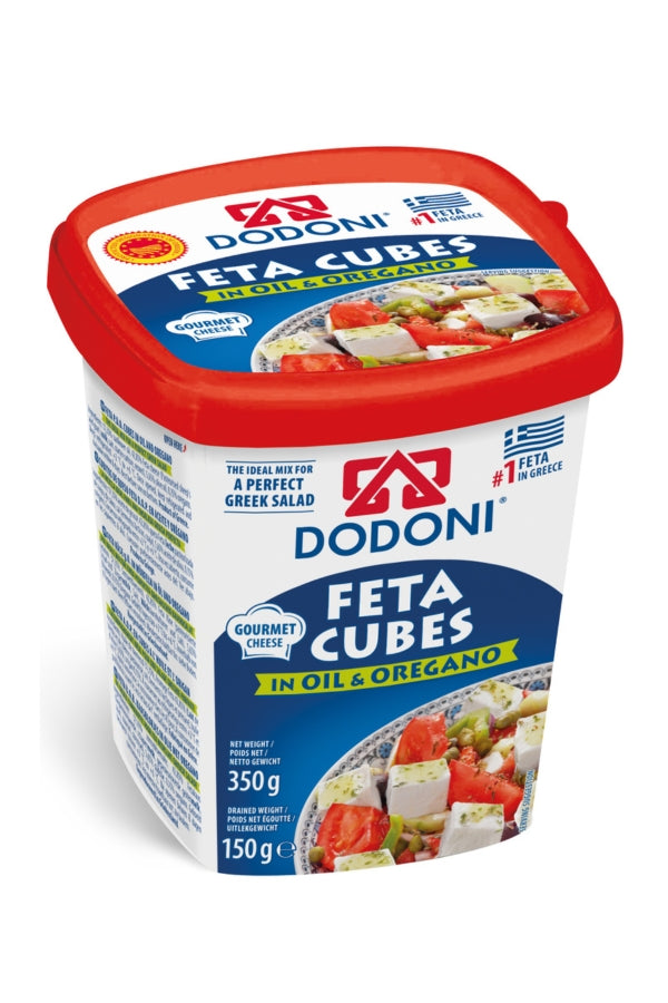Dodoni Greek Feta Cubes Oil & Oregano Cheese 350G