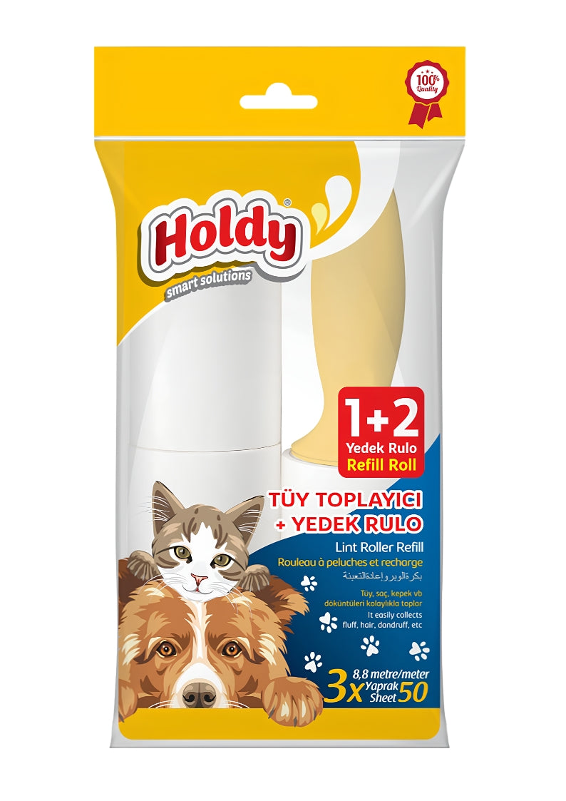 Holdy Lint Roller 1+2 Refill Rolls