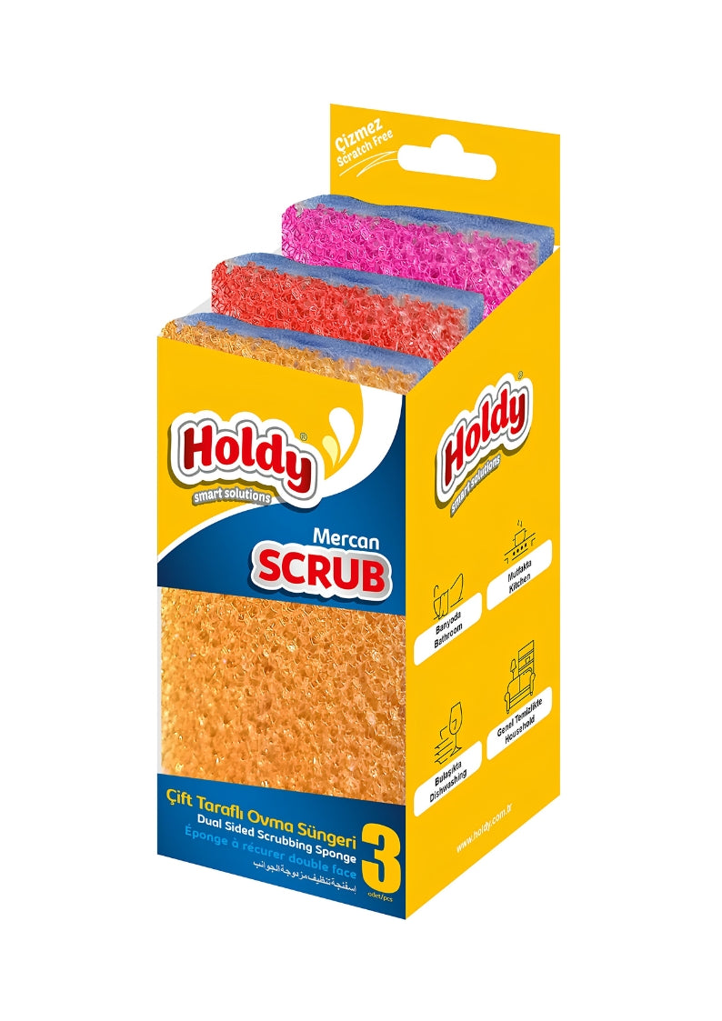Holdy Mercan Dual Sided Scrubbing Sponge 3pcs