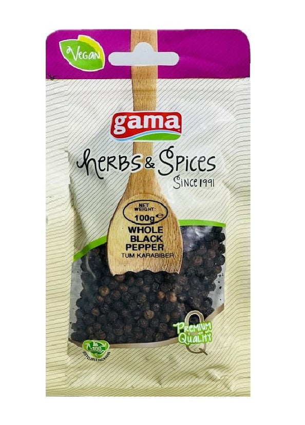 Gama Whole Black Peppercorns 100G