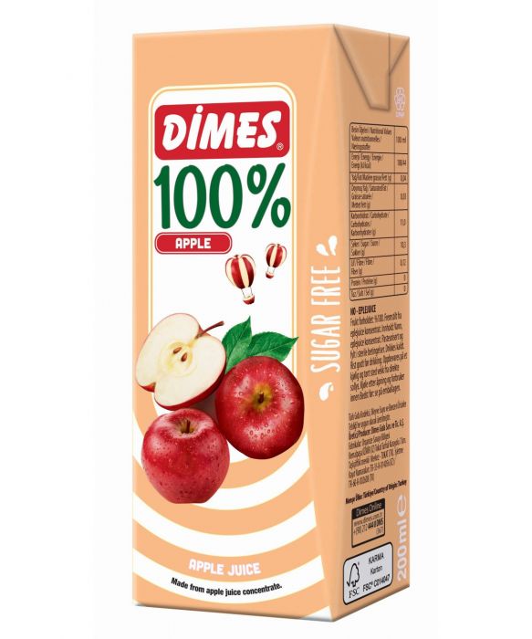 Dimes %100 Elma Suyu 200Ml