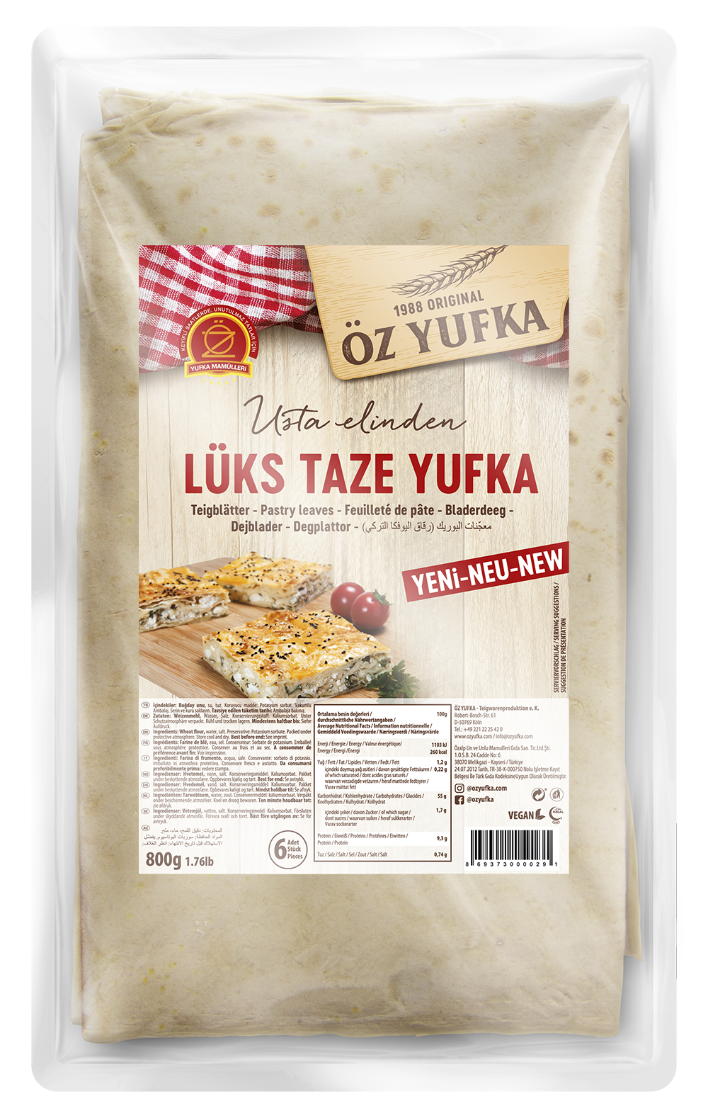 Ozyufka Taze Yufka Böreği 800G